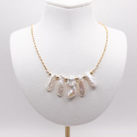 White Biwa Pearl Statement Necklace