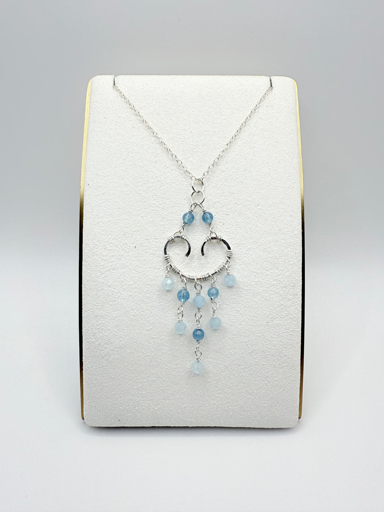 Personalized Birthstone Heart Chandelier Boho Style Necklace: 14k Gold Filled, 14k Rose Gold Filled or Sterling Silver