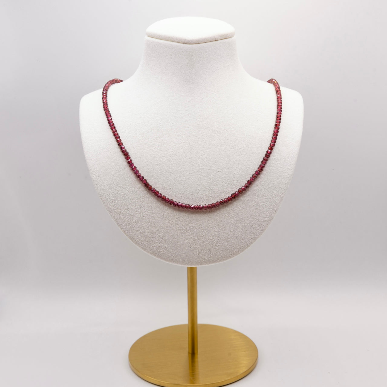 Beaded Garnet Necklace: Grade A Garnet Beads, Gold Filled, January Birthstone