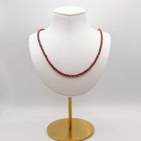 Beaded Garnet Necklace: Grade A Garnet Beads, Gold Filled, January Birthstone