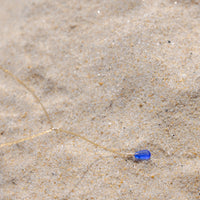 Dainty Cobalt Blue Lariat Style Sea Glass Necklace