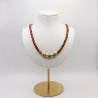 Beaded Garnet Necklace: Multicolor Garnet Beads, Gold Filled, January Birthstone