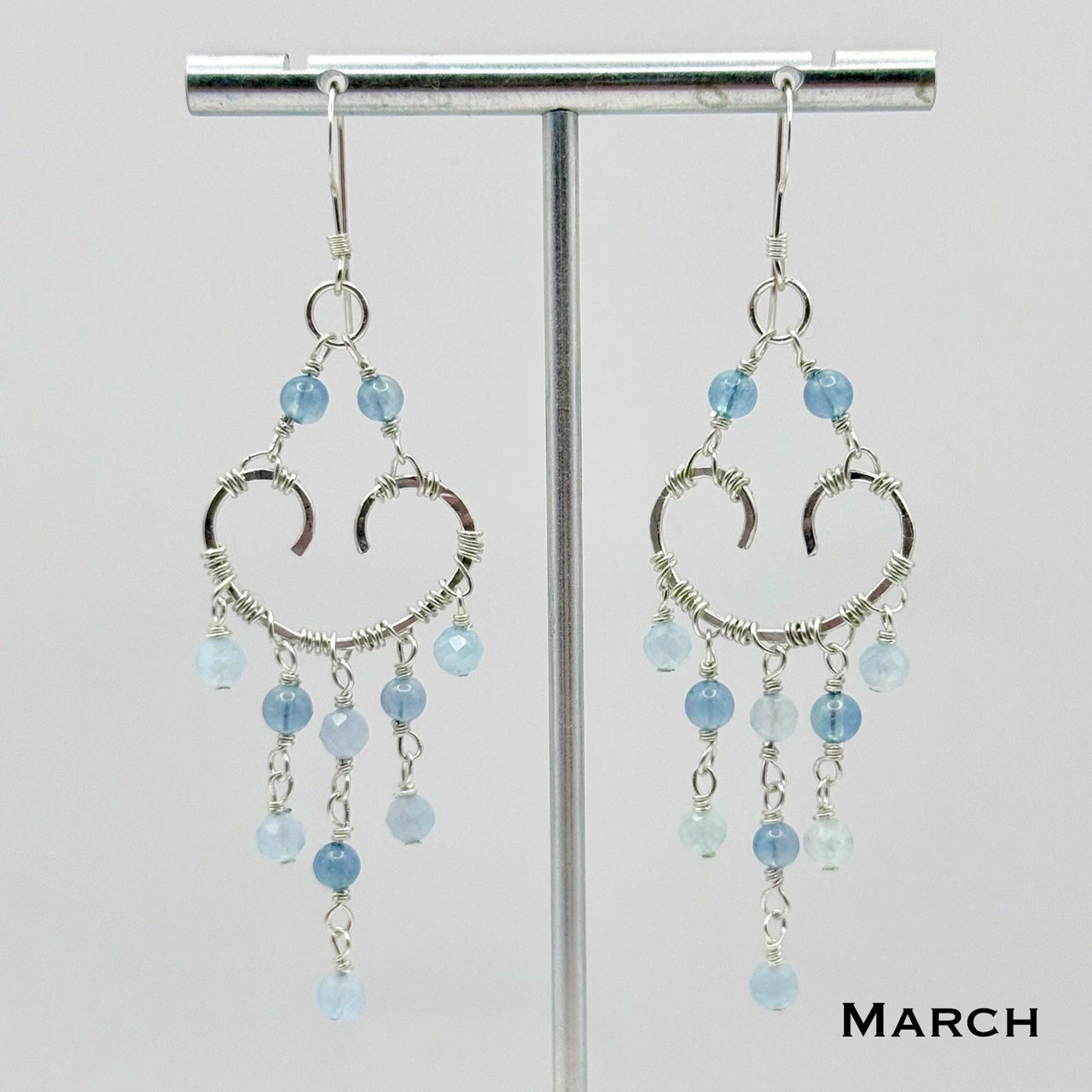 Personalized Birthstone Heart Chandelier Boho Style Earrings: 14k Gold Filled, 14k Rose Gold Filled or Sterling Silver