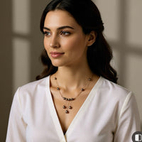 14k Rose Gold Filled Bronze Pearl Boho Statement Necklace