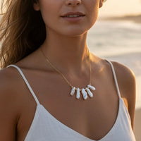 White Biwa Pearl Statement Necklace