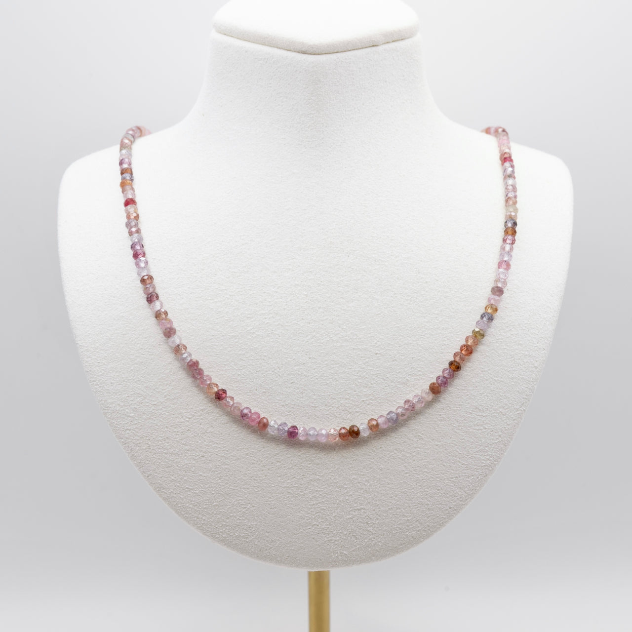 Pink Multicolor Spinel and Garnet Beaded Necklace Set: Grade A Beads, Sterling Silver or 14k Gold Filled